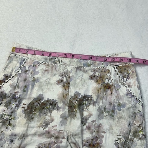 Ted Baker Henliy Vanilla Scallop Trim Linen Shorts Size 3 - Picture 10 of 16